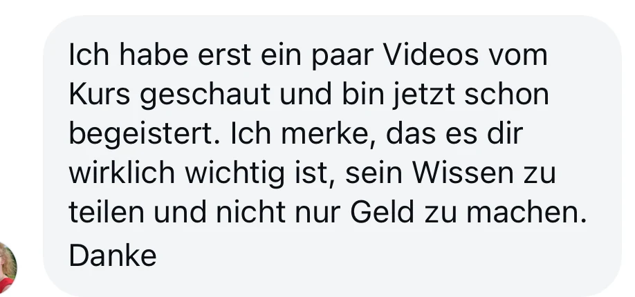 Nach den ersten Kursvideos schon begeistert