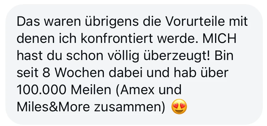 Nach acht Wochen über 100.000 Meilen gesammelt