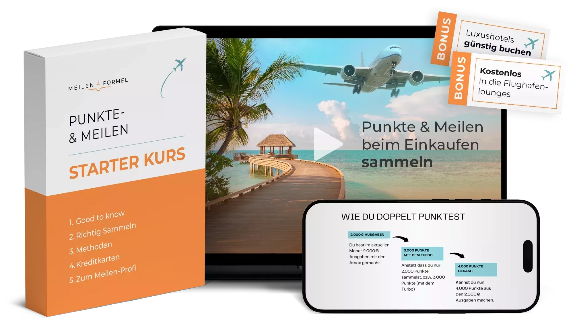 Punkte und Meilen Starter Kurs mit den beiden Boni